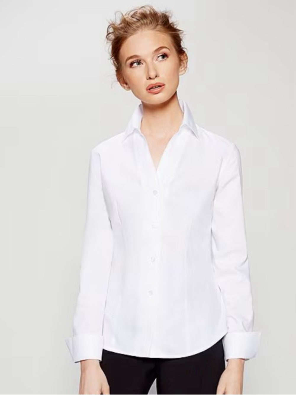 Calvin Klein Women's White Button-Down Shirt